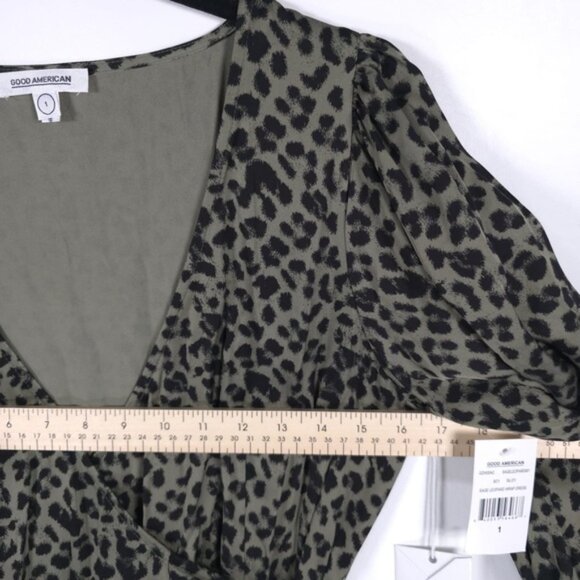 NWT GOOD AMERICAN SAGE‎ LEOPARD WRAP DRESS GDW0042 Size 1 - Picture 10 of 16